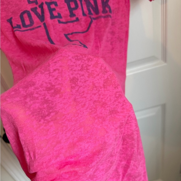 PINK Victoria's Secret Tee - Hot Pink with Navy Accents - Picture 5 of 5